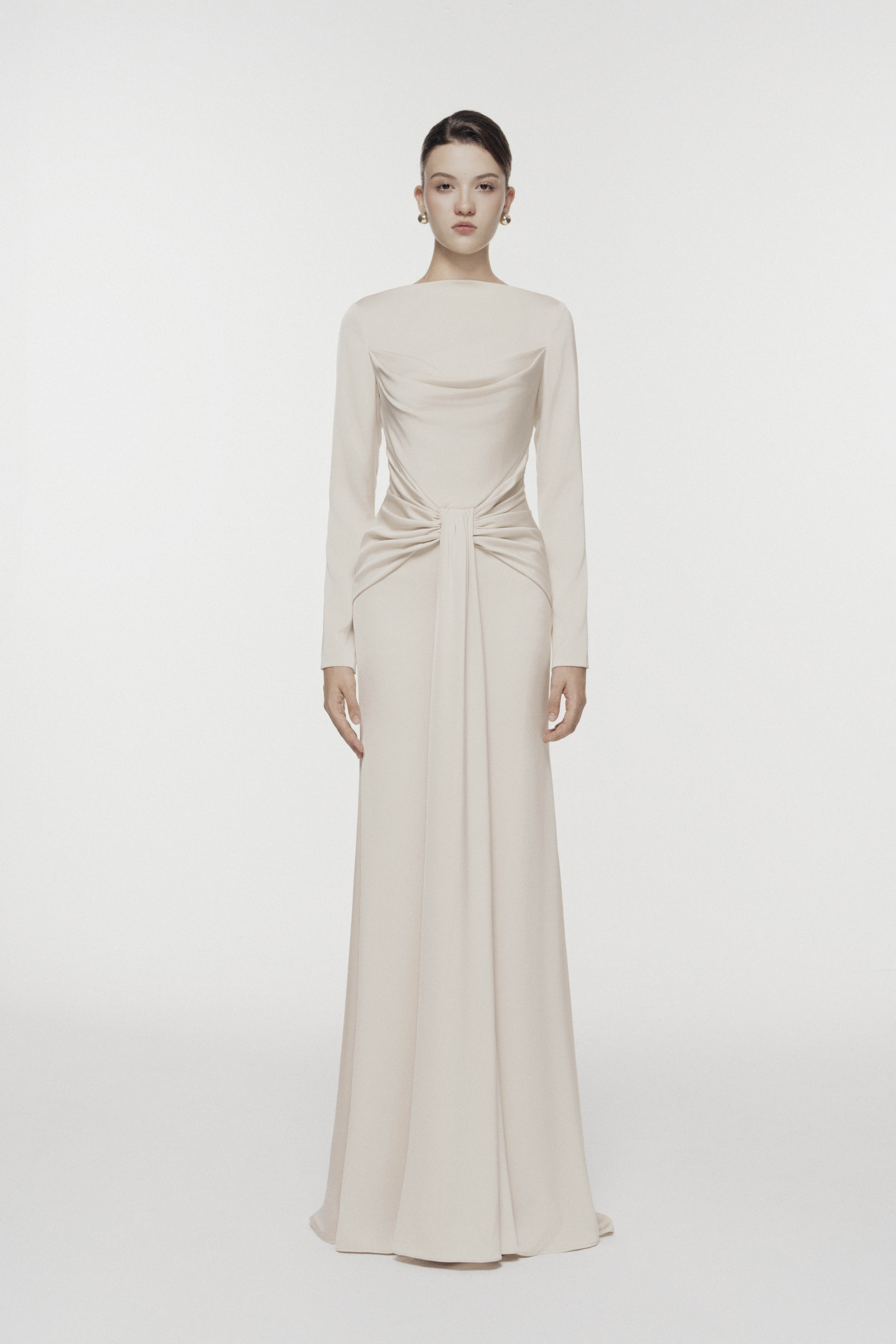 Symmetry Draped Evening Gown
