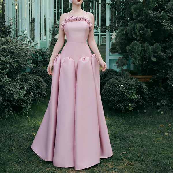 Noa Dress – Strapless Rosette Ballgown