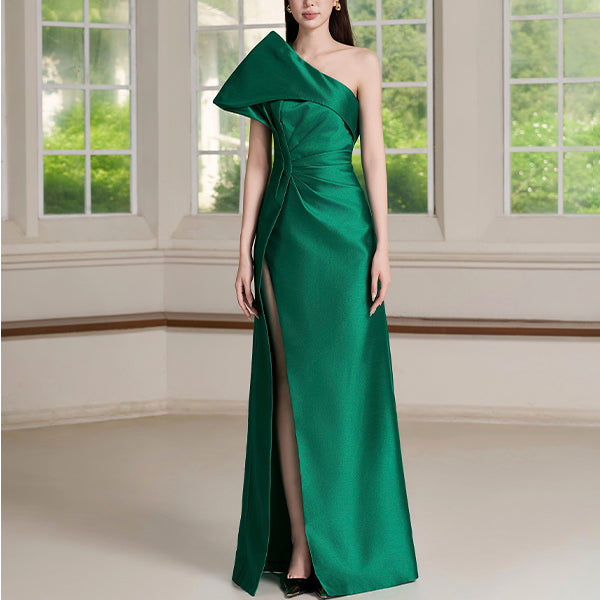 Eve Dress – One-Shoulder Draped Column Gown