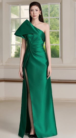 Eve Dress – One-Shoulder Draped Column Gown