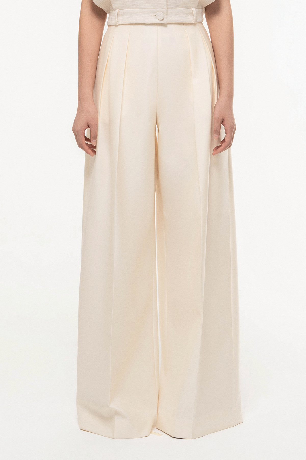 Taffeta Wide-Leg Pants