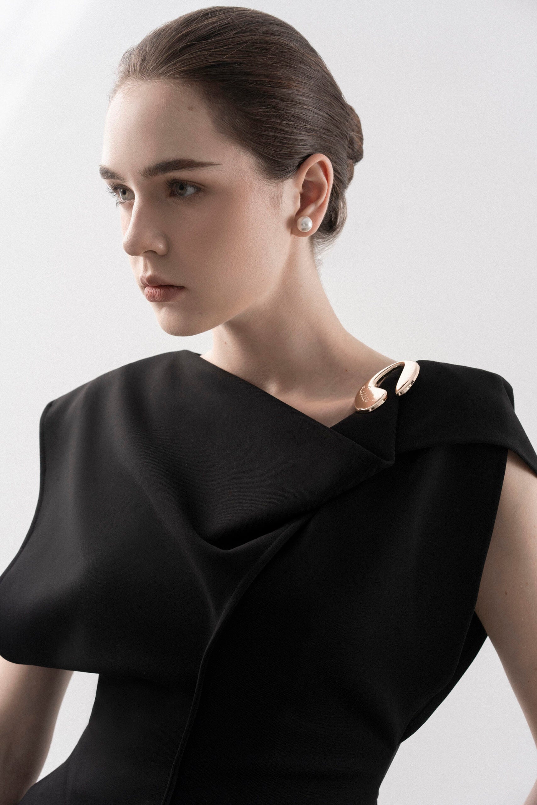 Tegan Asymmetrical Cape Sleeves Blouse