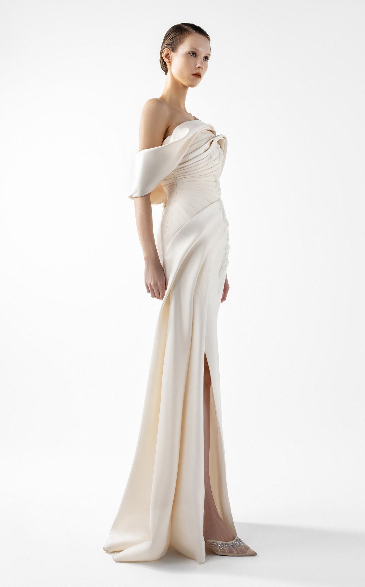 Temptation Cream Dress, with Hand Embroidery G2007
