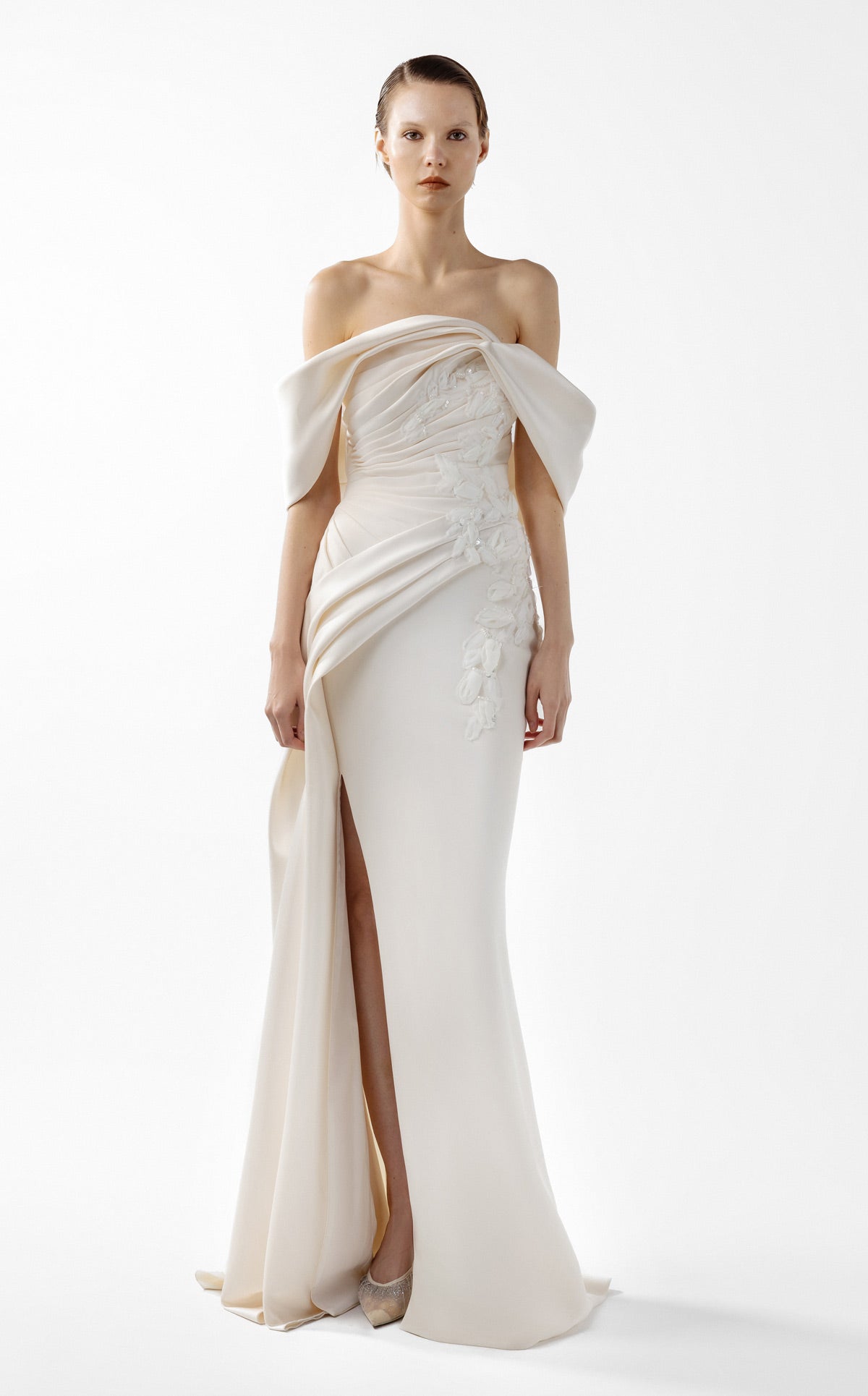 Temptation Cream Dress, with Hand Embroidery G2007