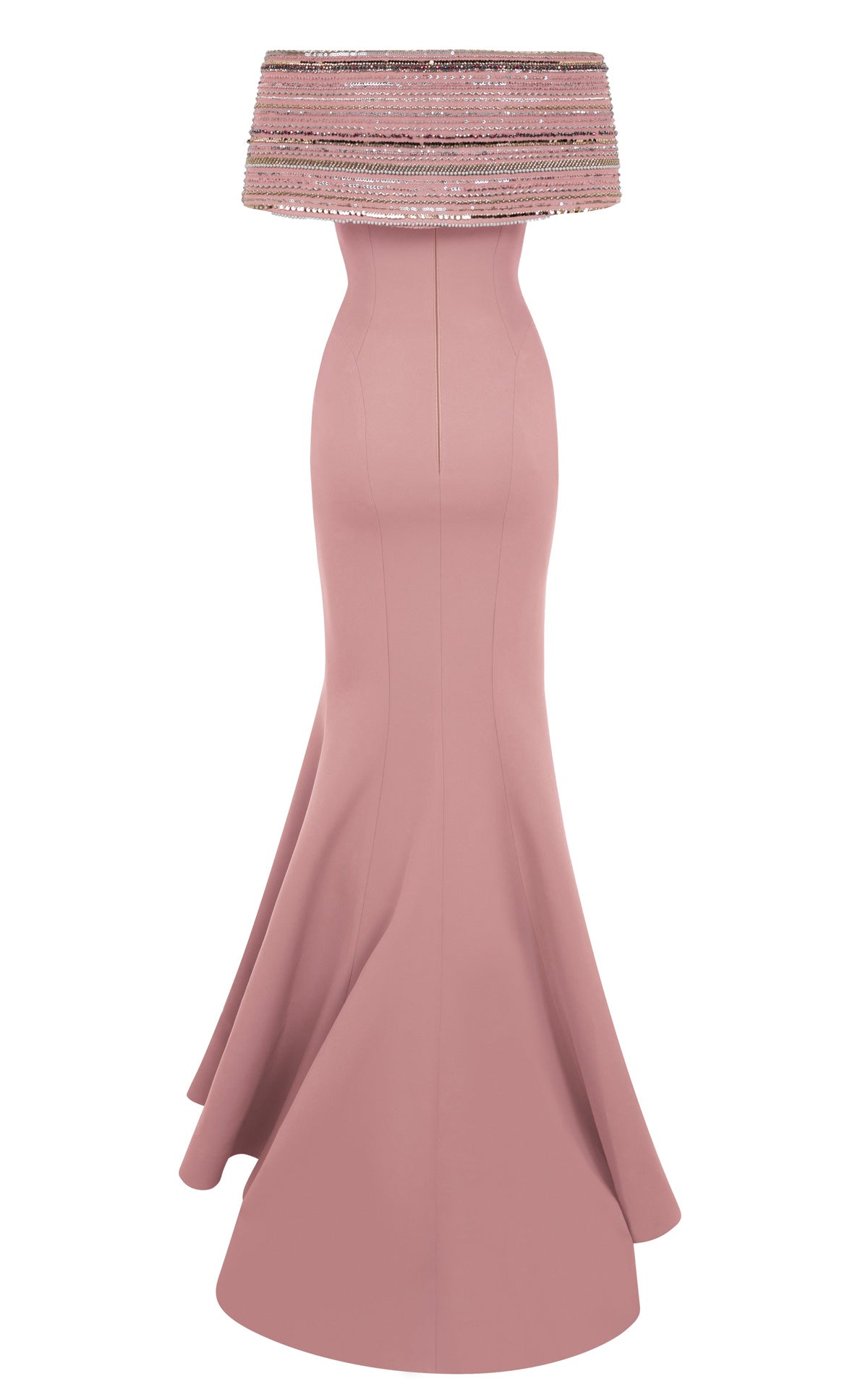 Timeless Mermaid Elegance with Beaded Embroidery F02935