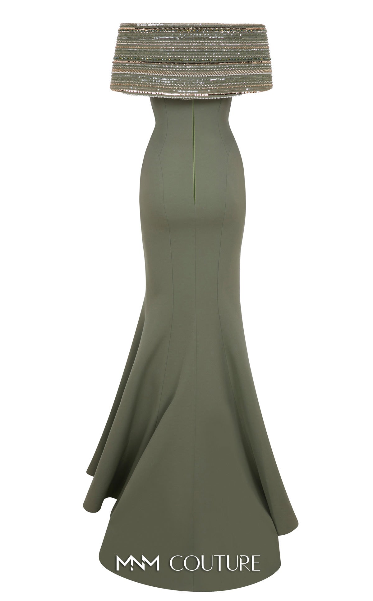 Timeless Mermaid Elegance with Beaded Embroidery F02935