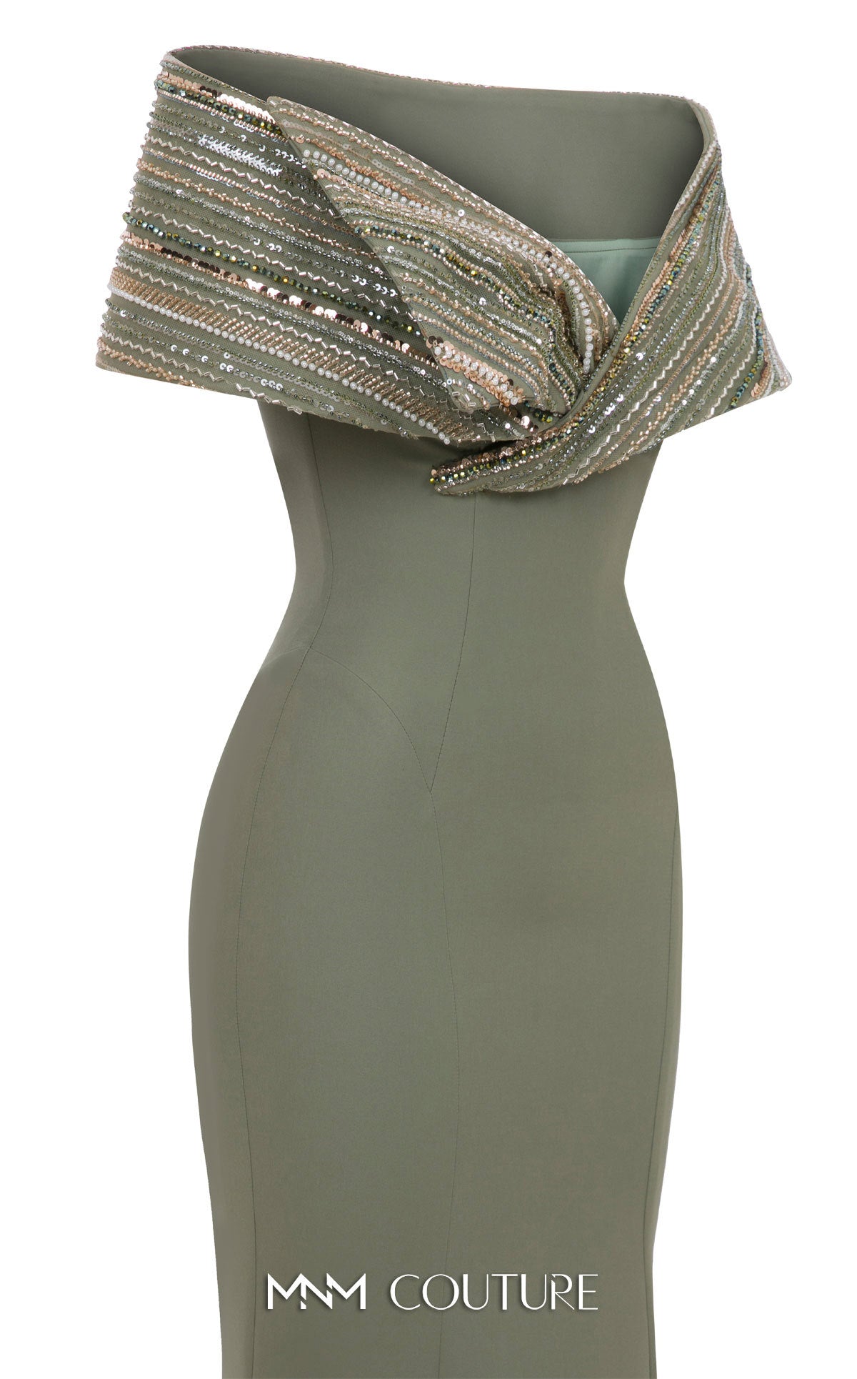 Timeless Mermaid Elegance with Beaded Embroidery F02935