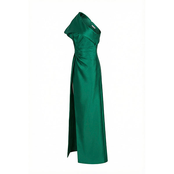 Eve Dress – One-Shoulder Draped Column Gown