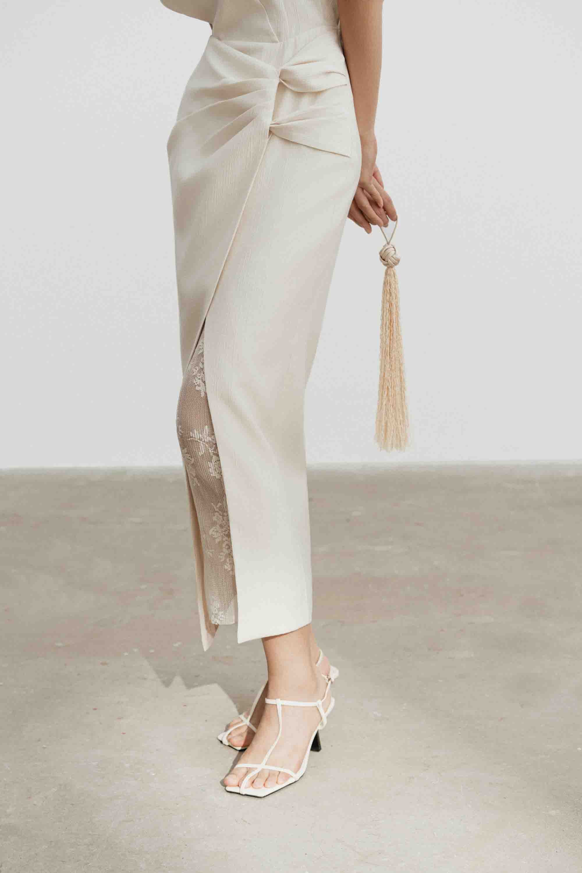 V-Neck Draped Midi Dress