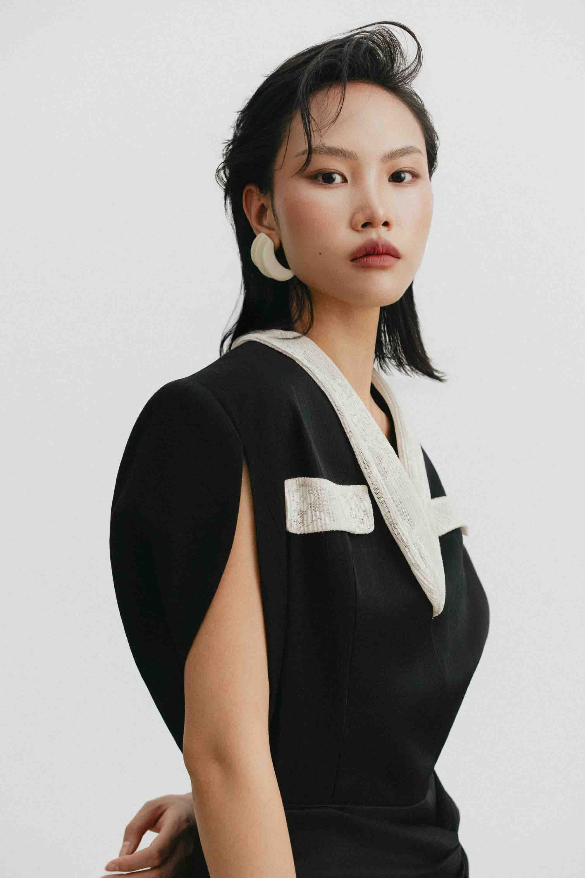 V-Neck Draped Midi Dress