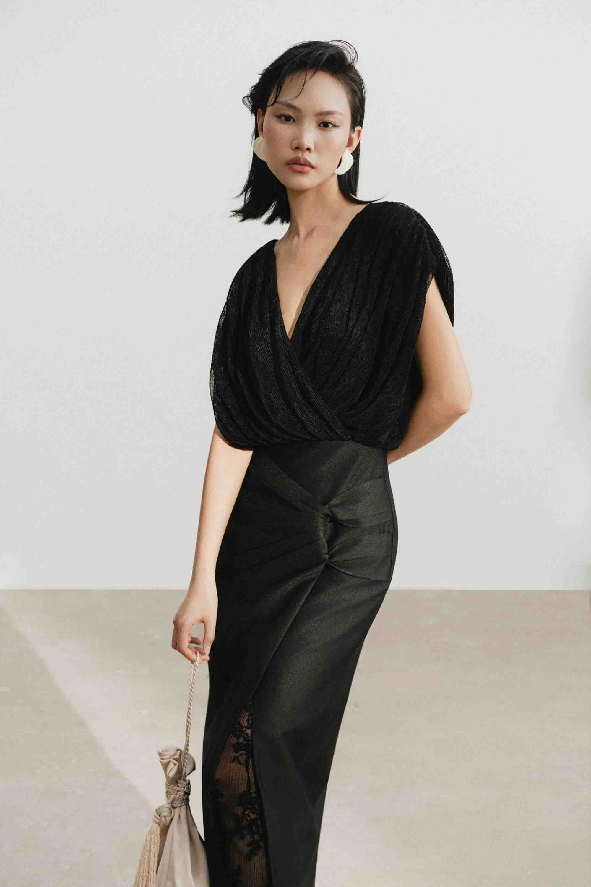 V-Neck Lace Pencil Dress