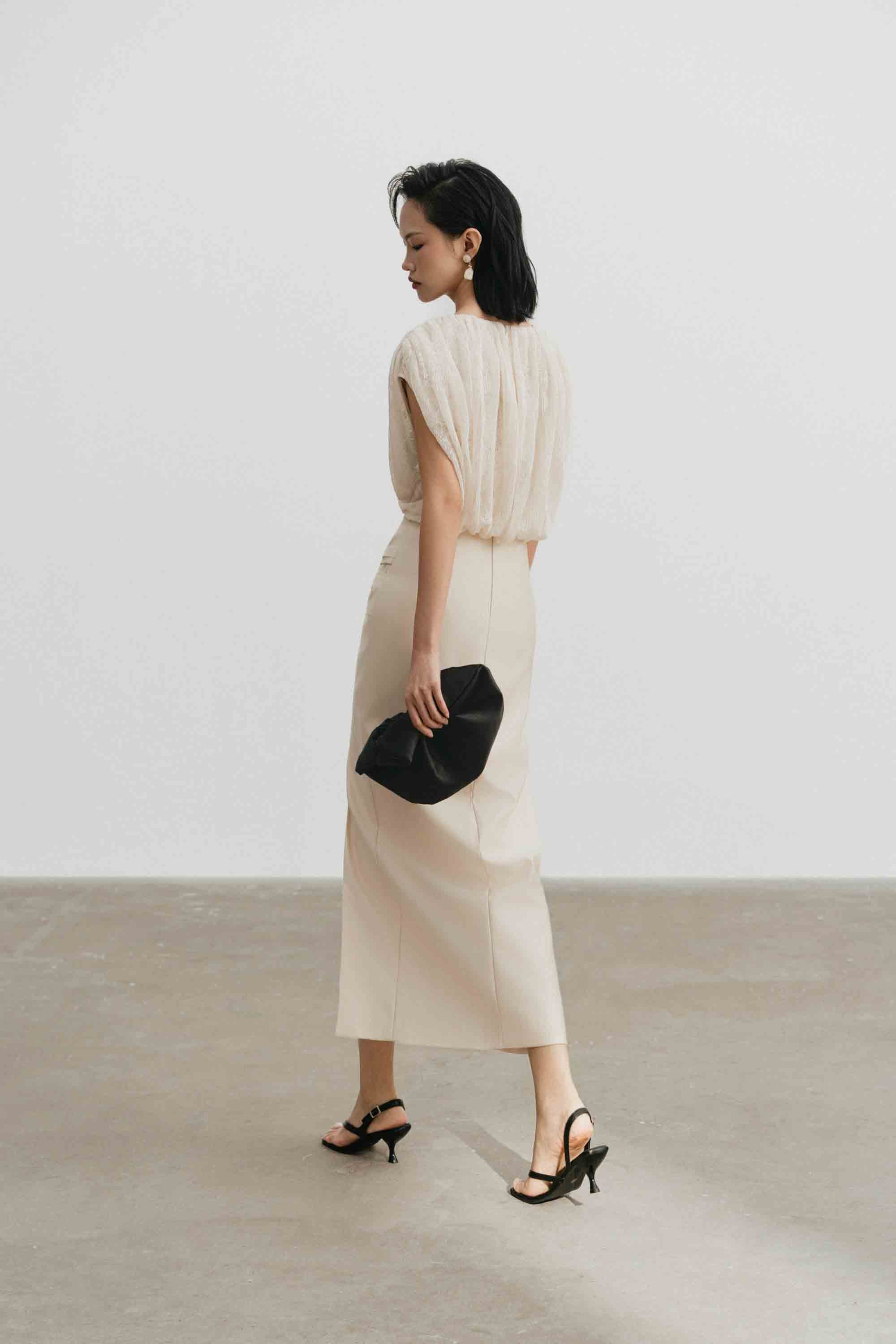 V-Neck Lace Pencil Dress