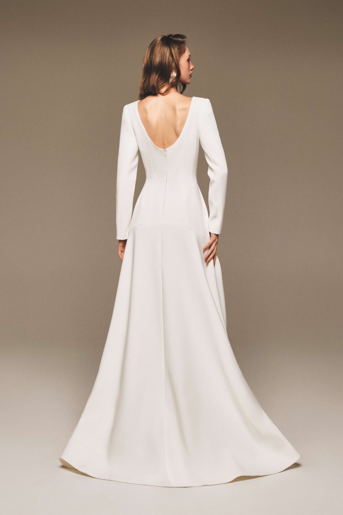 Sweetheart Neck Twill A-Line Gown
