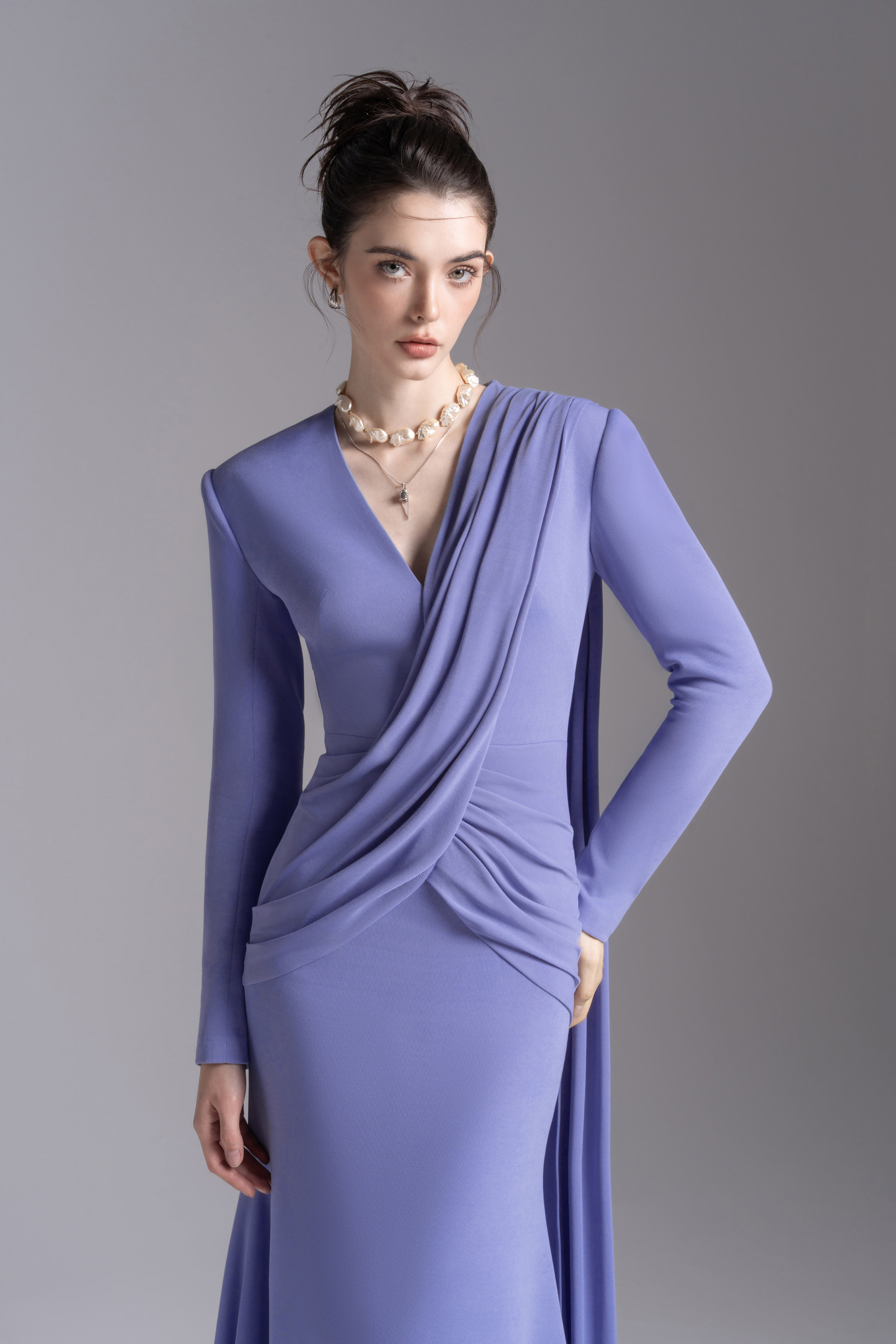 Vest Grace Gown in Dark Sky Blue
