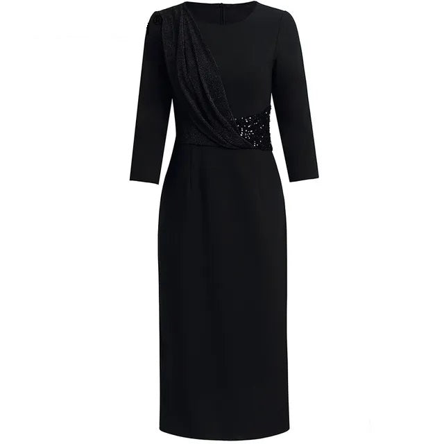 DRESS STYLE - SY512-Midi Dress-onlinemarkat-Black-XS - US 2-onlinemarkat