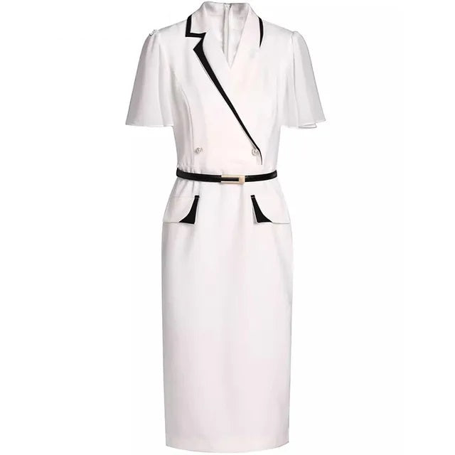 DRESS STYLE - SY741-Midi Dress-onlinemarkat-White-S - US 4-onlinemarkat