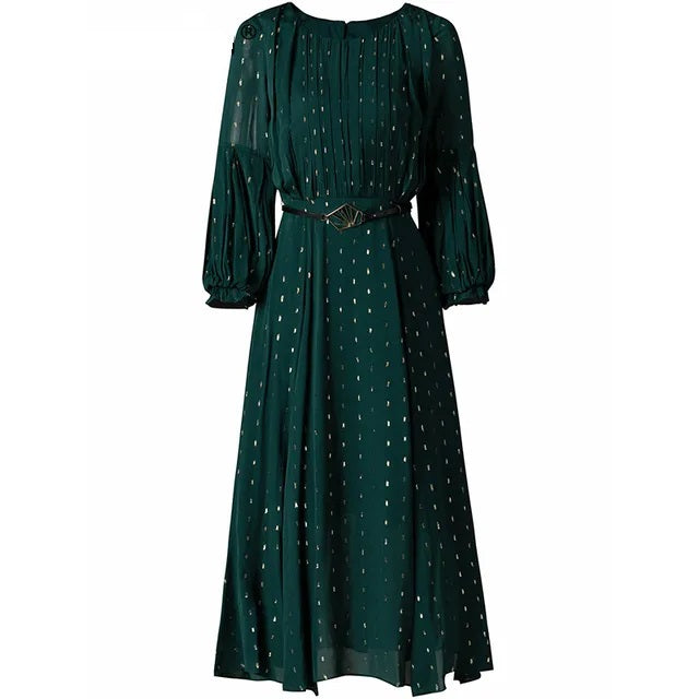 DRESS STYLE - SY370-Midi Dress-onlinemarkat-Green-XS - US 2-onlinemarkat