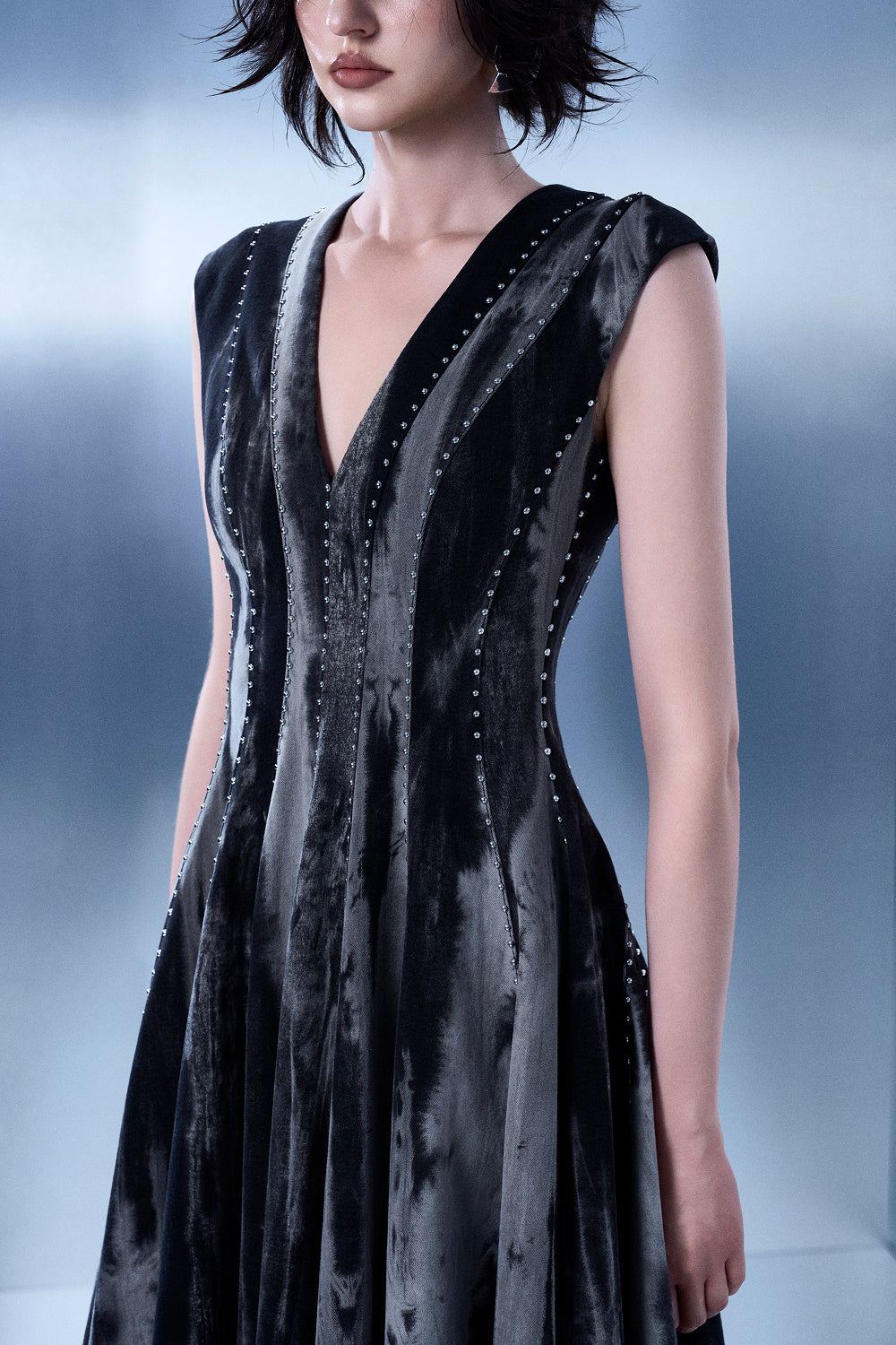 Monochrome Ripple Dress