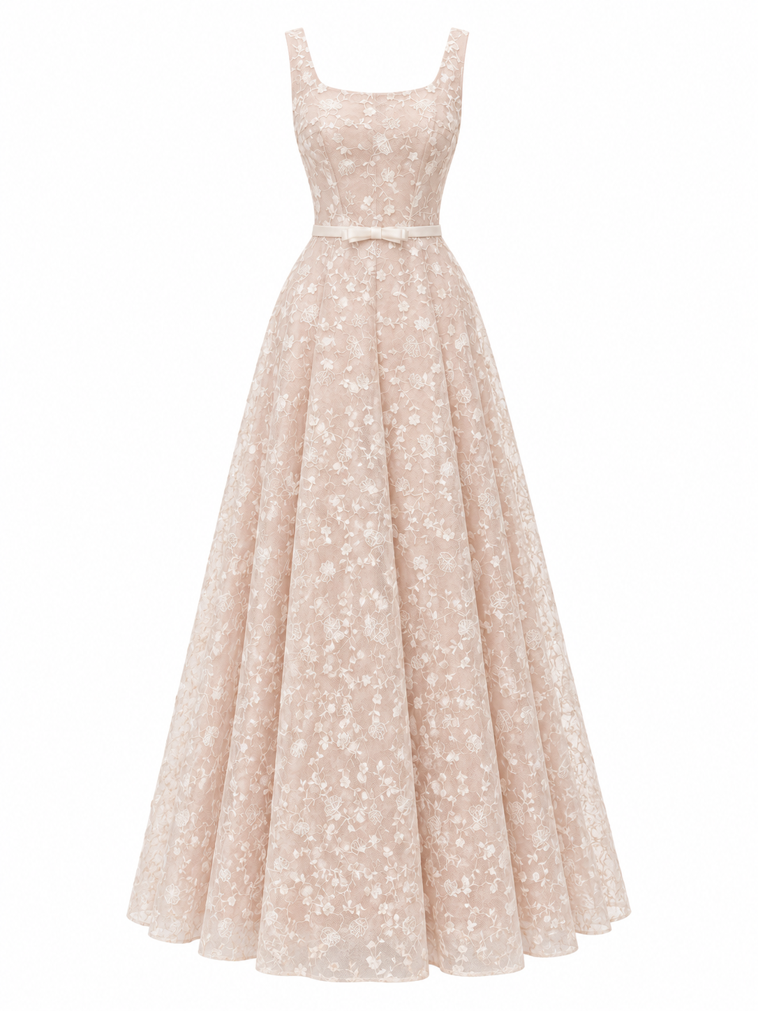 Joséphine IVORY dress in Beige, full garment view.
