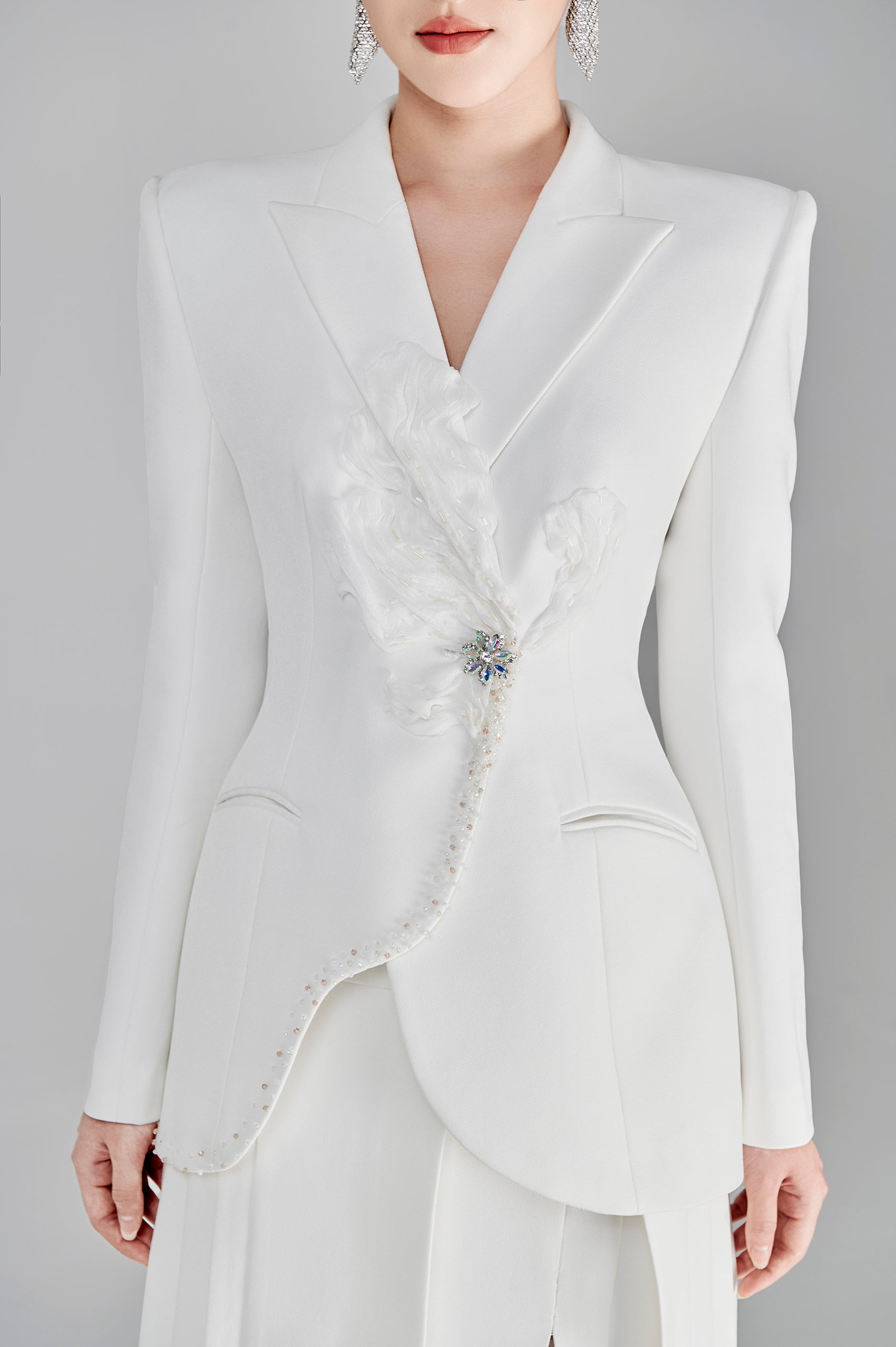 Korey White Floral 3D Blazer