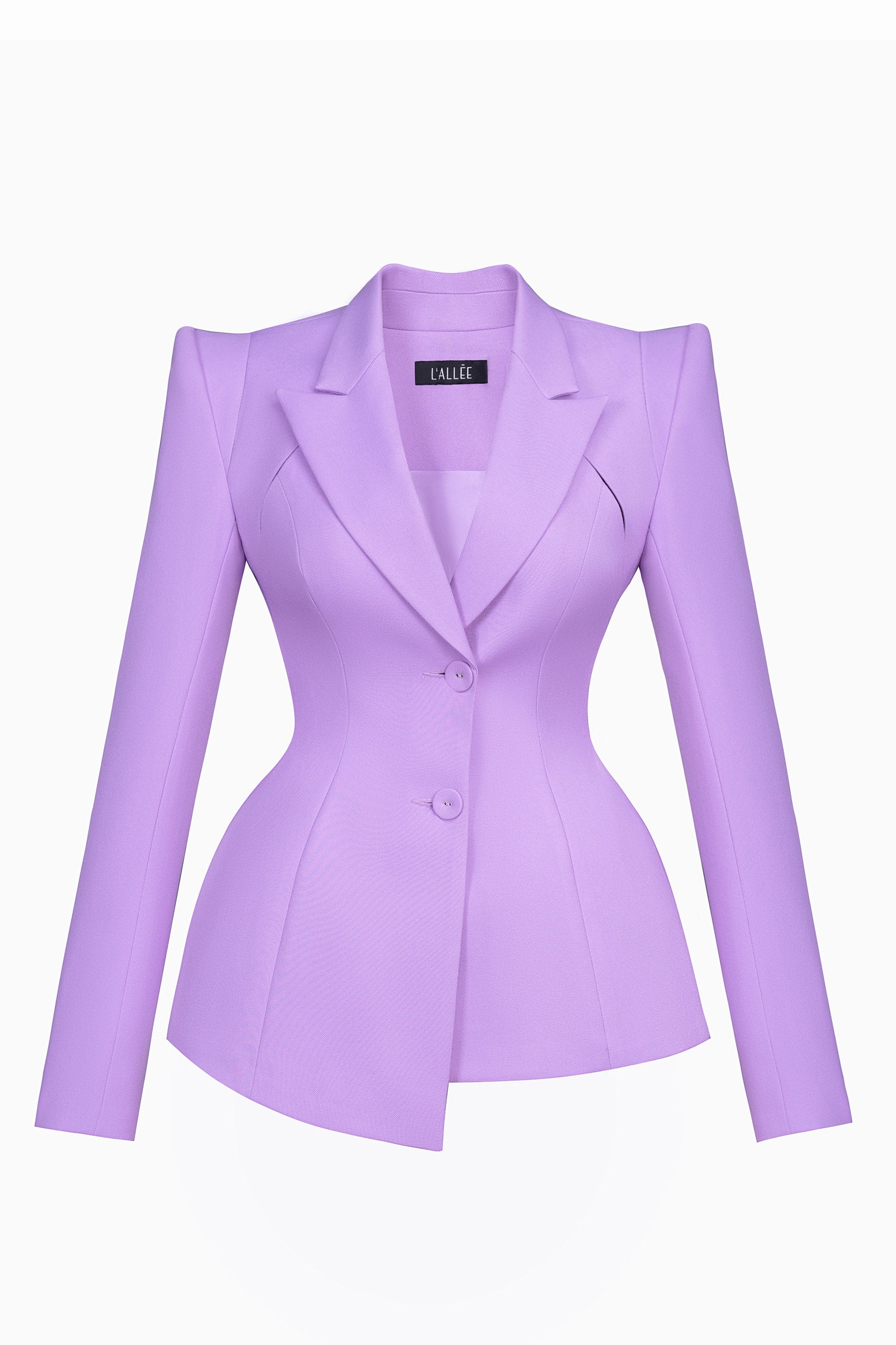 Lilac Asymmetrical Lapel Blazer