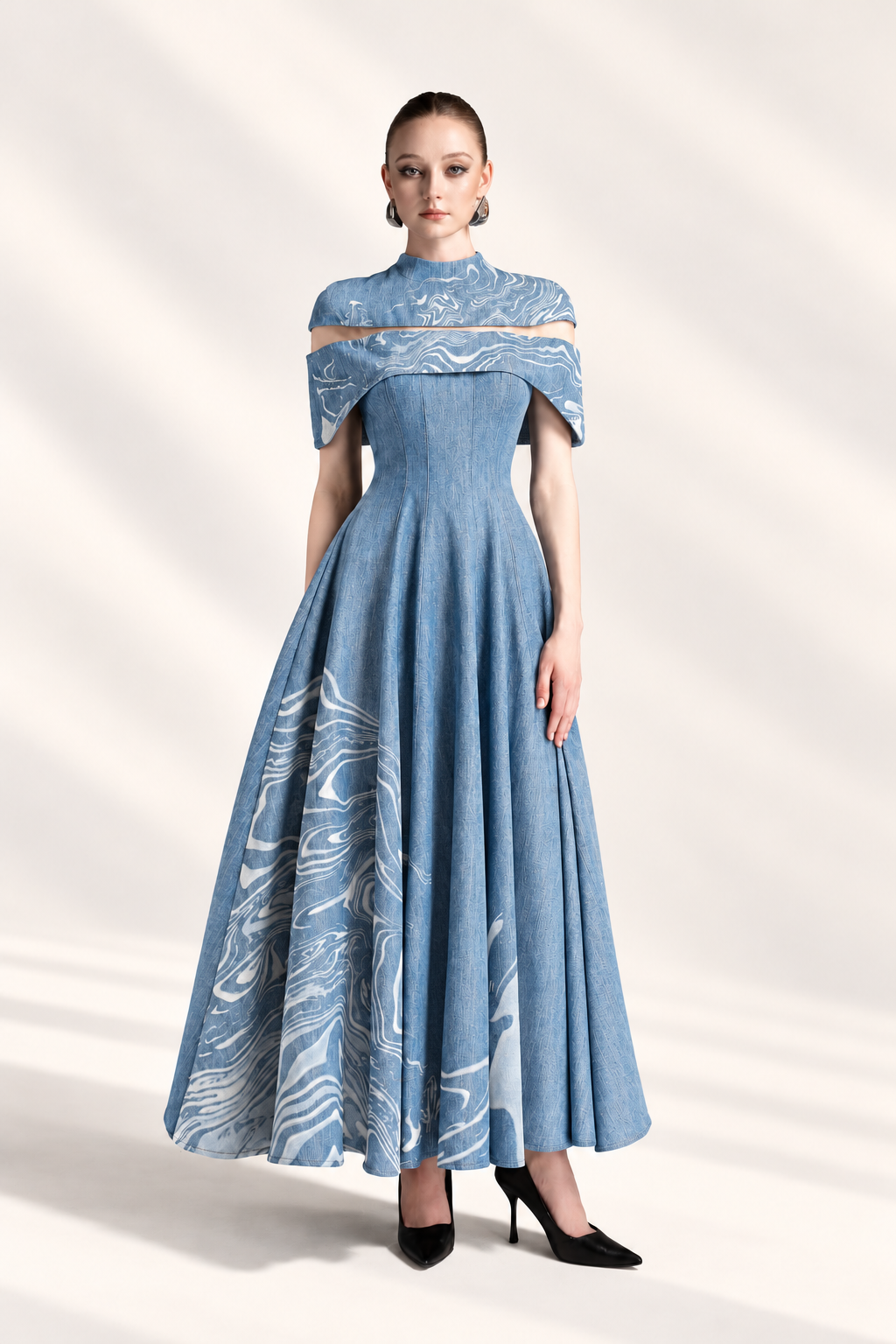Denim Cape Dress