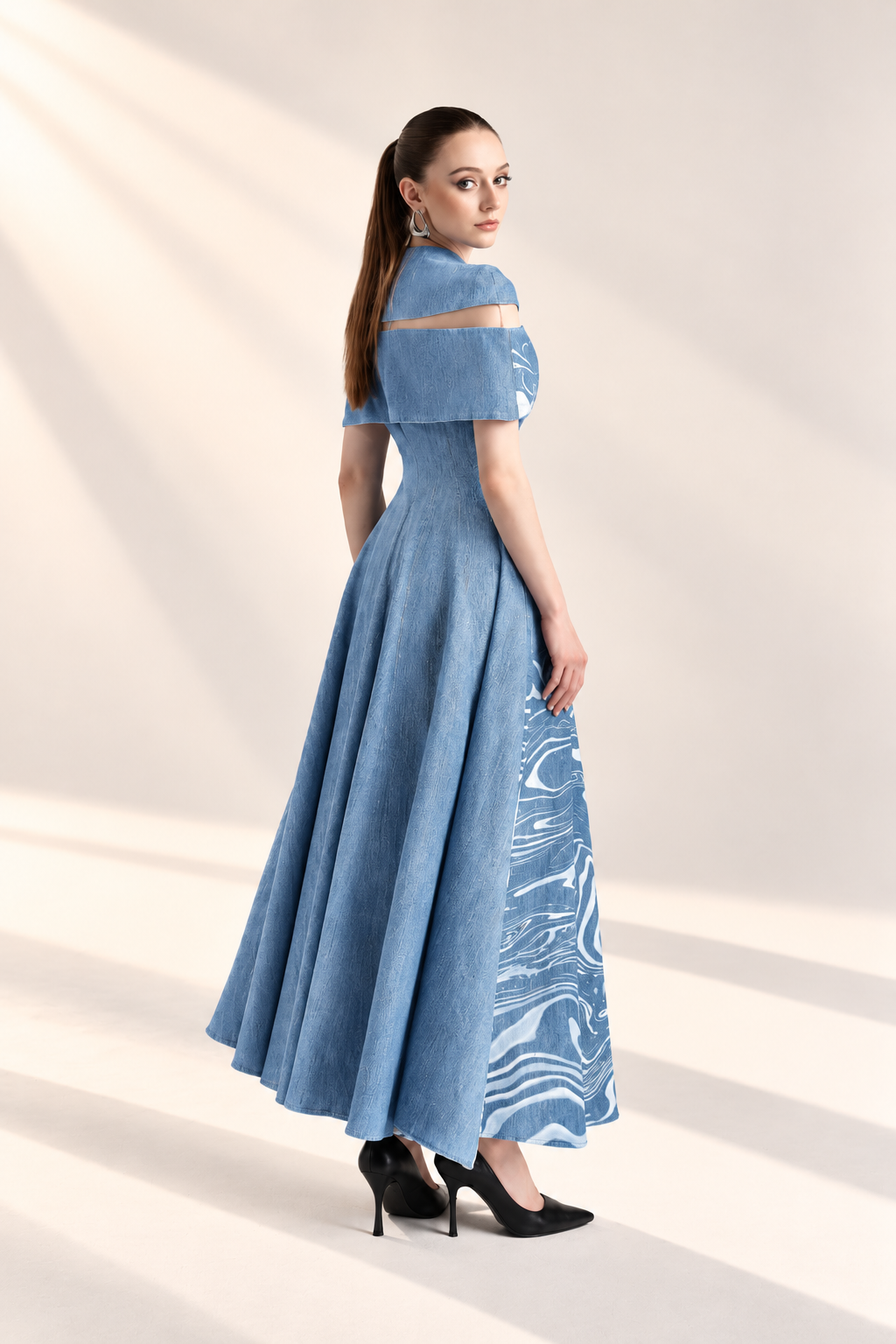 Denim Cape Dress