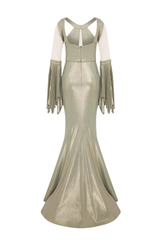 Flutter Long Sleeve Mermaid Gown 2751