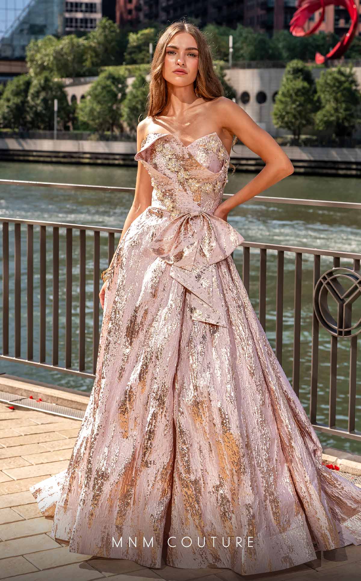 MNM Couture M0082 in Rose/Gold – full-length view