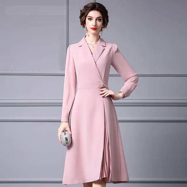 DRESS STYLE - SY601-Midi Dress-onlinemarkat-Pink-XL - US 10-onlinemarkat