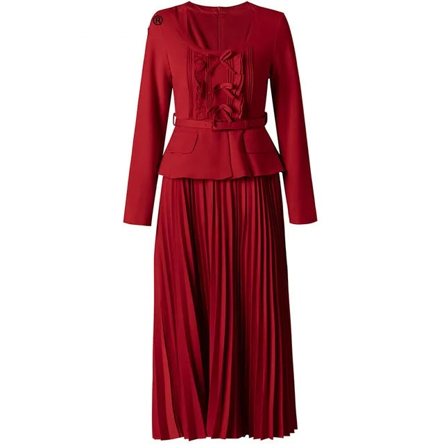 DRESS STYLE - SY376-Midi Dress-onlinemarkat-Red-XS - US 2-onlinemarkat